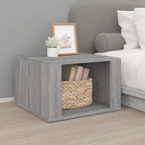 Table De Chevet En Bois D'ingenierie Chene Sonoma | 57x55x36 Cm, Compacte, Gain De Place, Multifonctionnelle