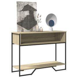 Table Console En Chene Sonoma | 100x35x74,5 Cm, Bois D'ingenierie, Compacte, Gain De Place, 1 Compartiment De Rangement