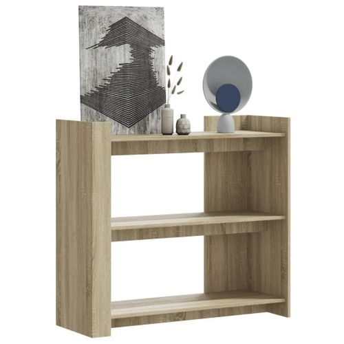 Table Console En Chene Sonoma | 100x35x90 Cm, Bois D'ingenierie, Compacte, Gain De Place, Multifonctionnelle