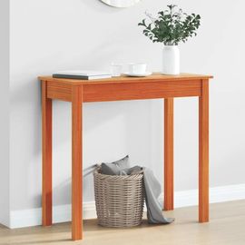 Table Console En Bois Massif De Pin Miel | 80x40x75 Cm, Design Elegant, Surface Spacieuse, Gain De Place, Cadre Stable