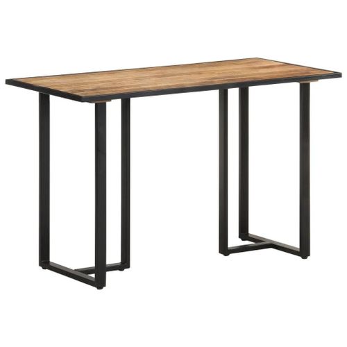 Table A Manger En Bois De Manguier Massif | 120 Cm, Style Industriel, Pieds En Fer, Stable Et Durable