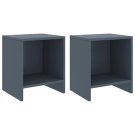 Tables De Chevet En Bois De Pin Massif 2 Pcs | 35x30x40 Cm, Gris Clair, Compact, Gain De Place, Etagere De Rangement