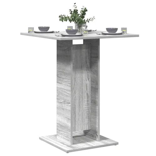 Table De Bistro En Bois D'ingenierie Chene Sonoma | 60x60x75 Cm, Gris Moderne, Compact, Gain De Place, Multifonctionnel