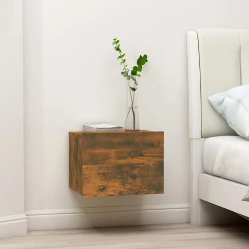 Tables De Chevet En Chene Fume 2 Pcs | 40x30x30 Cm, Bois D'ingenierie, Compact, Gain De Place, 2 Tiroirs De Rangement