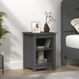 Table De Chevet En Bois De Pin Massif | 40x35x55 Cm, 2 Compartiments, Gain De Place, Compacte, Design Elegant