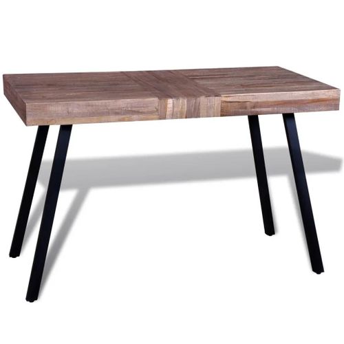 Table Basse En Teck Recycle | Surface Stable, Style Vintage Unique, Multifonctionnelle, Gain De Place