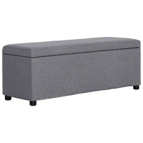 Banc De Rangement En Polyester Gris Clair | 116 Cm, Compact, Gain De Place, Multifonctionnel Pour Salon/Entree
