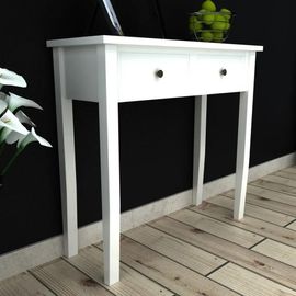 Table Console Et Coiffeuse En Mdf Et Pin | 2 Tiroirs, Design Compact, Gain De Place, Multifonctionnel Pour Salon Ou Chambre