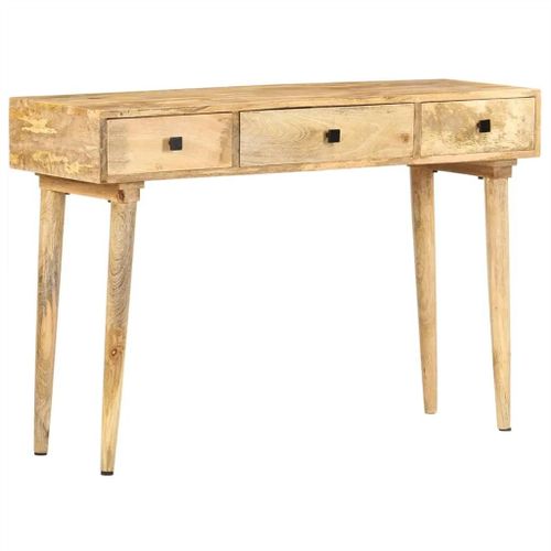 Table Console En Bois De Manguier Massif | 115x35x76 Cm, Style Rustique, Compact, Gain De Place, Multifonctionnel Pour Salon/Entree