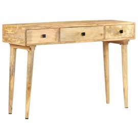 Table Console En Bois De Manguier Massif | 115x35x76 Cm, Style Rustique, Compact, Gain De Place, Multifonctionnel Pour Salon/Entree
