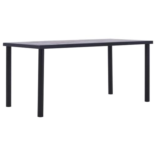 Table A Manger En Mdf Noir Et Gris Beton | 160x80x75 Cm, Compact, Gain De Place, Multifonctionnel