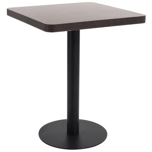 Table De Bistro En Mdf | 60x60 Cm, Design Bois, Pied En Acier, Compact, Facile A Assembler, Interieur Cafe
