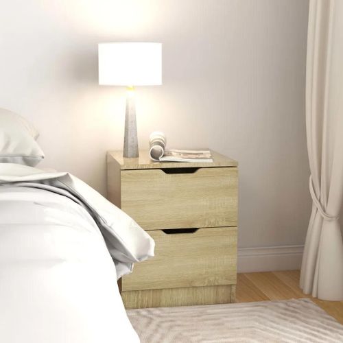 Table De Chevet En Chene Sonoma | 40x40x50 Cm, Bois D'ingenierie, Compact, Gain De Place, Multifonctionnel