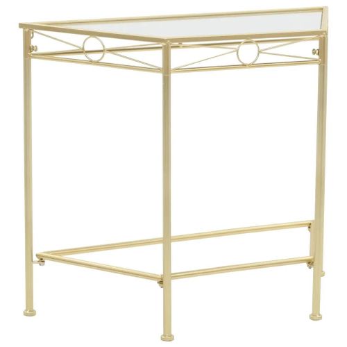Table D'appoint Vintage En Metal Dore | 87 X 34 X 73 Cm, Compact, Gain De Place, Multifonctionnel