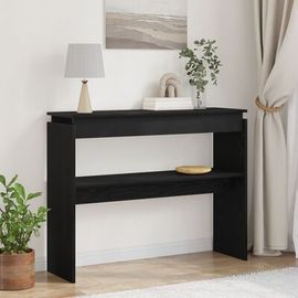 Table Console En Chene Noir Vidaxl | 80x30x102 Cm, Design Minimaliste, Gain De Place, Multifonctionnelle