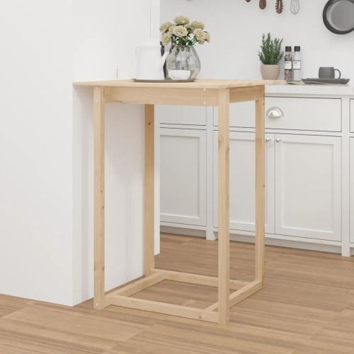Table De Bar En Bois Massif De Pin 80x80x110 Cm | Stable, Compact, Gain De Place, Multifonctionnel