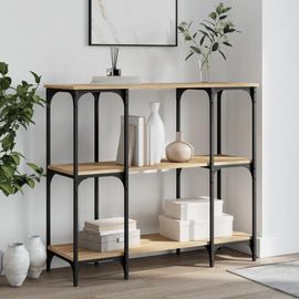 Table Console En Chene Sonoma | 102x35x90 Cm, Bois D'ingenierie, Elegante Et Durable, Gain De Place, Pieds Reglables