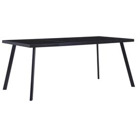 Table A Manger En Verre Trempe Et Acier | Noir, 160x80x75 Cm, Compact, Gain De Place, Design Epure