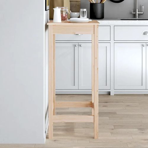 Table De Bar En Bois Massif De Pin | 50x50x110 Cm, Compact, Stable, Gain De Place