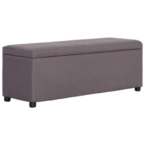 Banc De Rangement En Polyester Taupe | 116 Cm, Compact, Gain De Place, Multifonctionnel Pour Salon/Entree