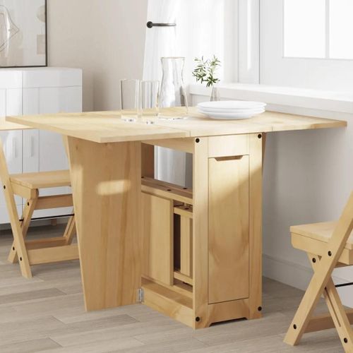 Table A Manger Pliable En Bois De Pin Corona | Plateau Extensible Papillon, Compact, Gain De Place, Multifonctionnel