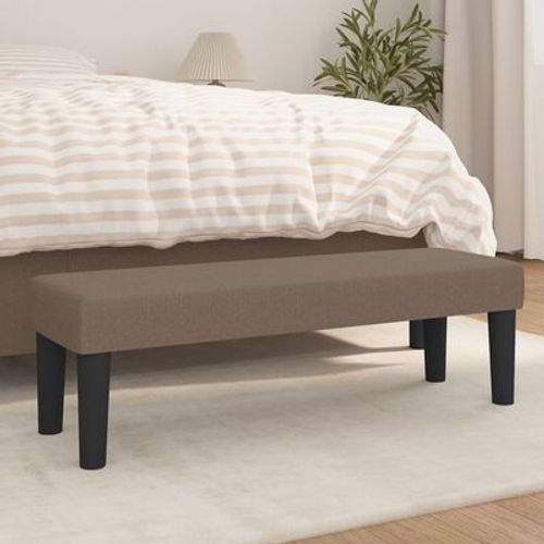 Banc En Tissu Taupe 100x30x30 Cm | Sans Dossier, Compact, Gain De Place, Design Moderne Pour Salon/Entree, Cadre En Bois Massif