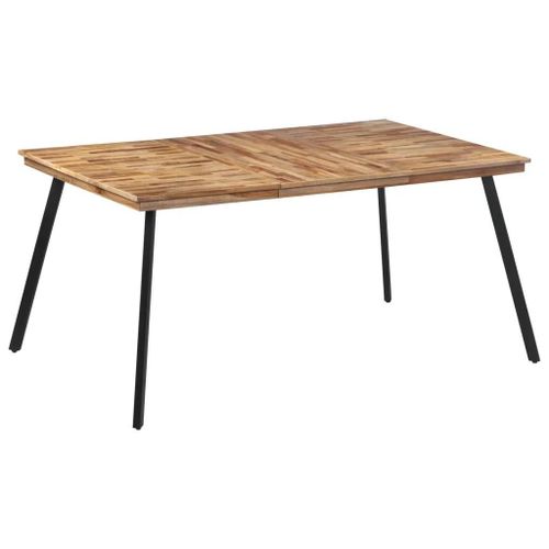 Table A Manger En Bois Massif De Teck | 169x98,5x76 Cm, Compact, Gain De Place, Multifonctionnel