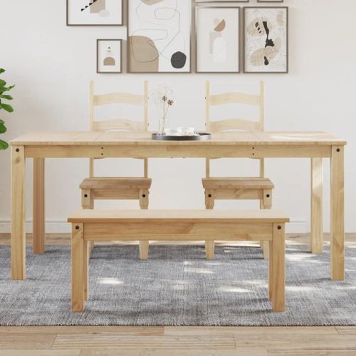 Table A Manger En Bois Massif De Pin Panama | 180x90x75 Cm, Style Minimaliste, Dessus Pratique, Nettoyage Facile, Charge 110 Kg