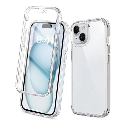 Coque Iphone 15 Plus 360° Intégrale Protection Avant Et Arrière Silicone Transparente