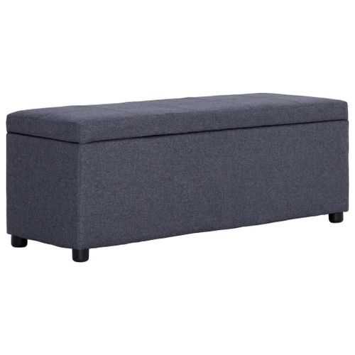 Banc De Rangement En Polyester Gris Fonce | 116 Cm, Compact, Gain De Place, Multifonctionnel Pour Salon/Entree