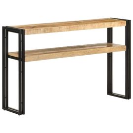 Table Console En Bois De Manguier Brut | 120x30x75 Cm, 2 Etages, Design Intemporel, Stable Et Durable