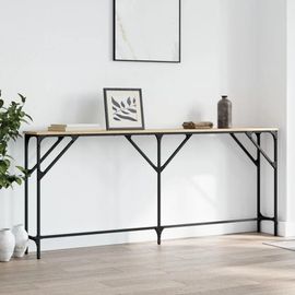 Table Console En Chene Sonoma | 180x23x75 Cm, Bois D'ingenierie, Compacte, Gain De Place, Multifonctionnelle Pour Entree Ou Salon