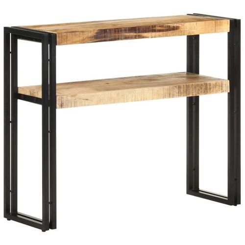 Table Console En Bois De Manguier Brut | 90x30x75 Cm, 2 Etages, Design Intemporel, Gain De Place