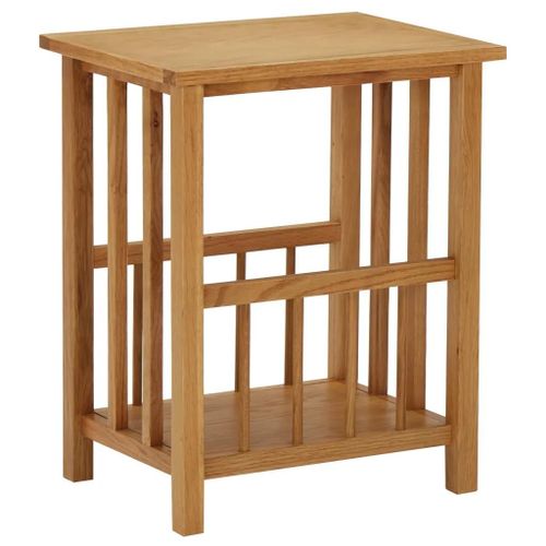 Table A Revues En Bois De Chene Massif Et Mdf | 45x35x55 Cm, Compact, Gain De Place, 1 Etagerie, Multifonctionnel