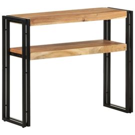 Table Console En Bois D'acacia Massif | 90x30x75 Cm, 2 Etages, Design Intemporel, Gain De Place
