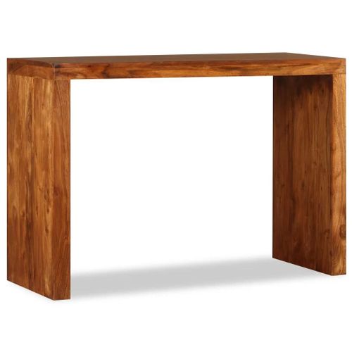Table Console En Bois Massif Acacia Miel | 110x40x76 Cm, Compact, Multifonctionnel, Gain De Place
