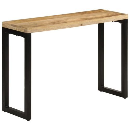 Table Console En Bois De Manguier Massif | 110x35x76 Cm, Style Scandinave, Design Moderne, Gain D'espace, Pieds Metal Robustes