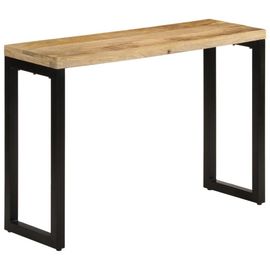 Table Console En Bois De Manguier Massif | 110x35x76 Cm, Style Scandinave, Design Moderne, Gain D'espace, Pieds Metal Robustes