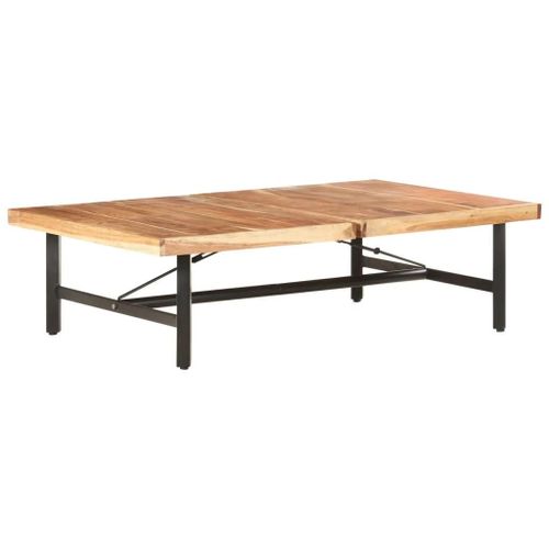 Table Basse En Bois D'acacia Massif | 142x90x42 Cm, Design Pratique, Stable Et Durable, Salon/Sejour