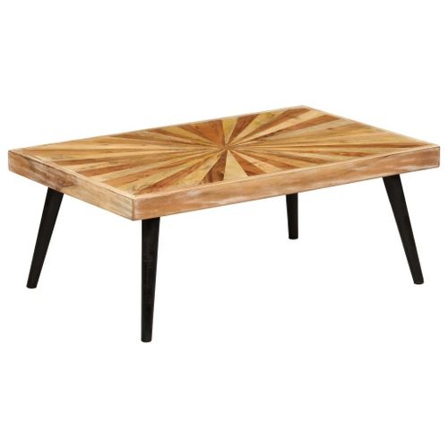 Table Basse En Bois De Manguier Massif 90x55x36 Cm | Durable, Design Rustique, Gain De Place
