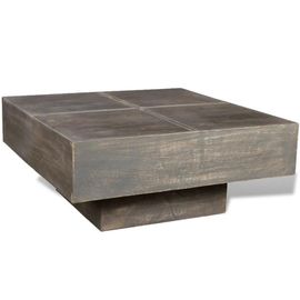 Table Basse Carree En Bois Massif De Manguier | Style Antique, Forme Retro, Compacte, Gain De Place, Durable