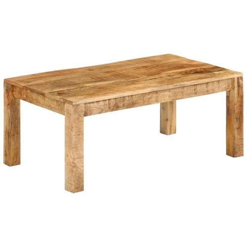 Table Basse En Bois De Manguier Massif | 100x55x40 Cm, Design Vintage, Compact, Gain De Place, Dessus Robuste
