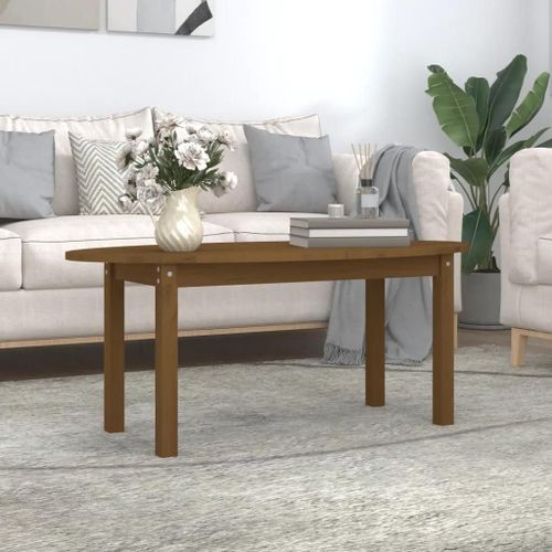 Table Basse En Bois Massif De Pin | 110x55x45 Cm, Plateau Pratique, Cadre Stable, Style Rustique, Gain De Place