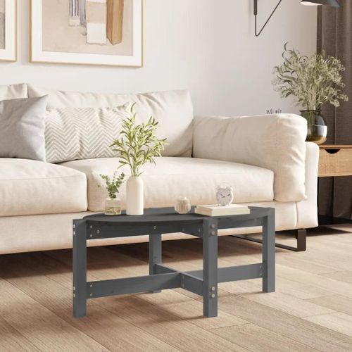 Table Basse En Bois Massif De Pin | 87x48x35 Cm, Design Elegant, Plateau Pratique, Cadre Stable