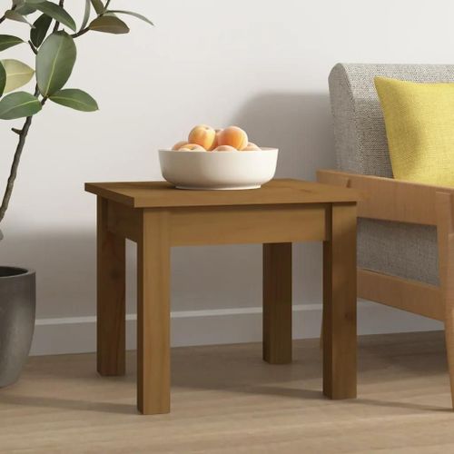 Table Basse En Bois Massif De Pin | 35x35x30 Cm, Marron Miel, Design Minimaliste, Stable Et Robuste