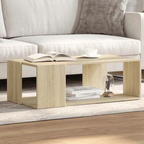 Table Basse En Chene Sonoma Bois D'ingenierie | 89,5x48x30 Cm, Compacte, Gain De Place, Multifonctionnelle Avec Rangement