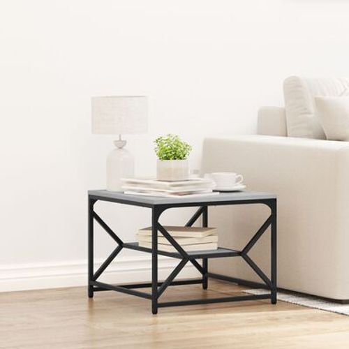 Table Basse En Bois D'ingenierie Chene Sonoma | 51x50x40 Cm, Compacte, Etagere Pratique, Gain De Place