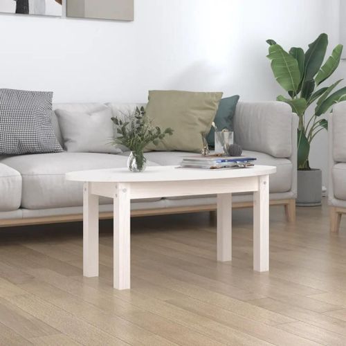 Table Basse En Bois Massif De Pin | 80x40x35 Cm, Plateau Pratique, Cadre Robuste, Gain De Place