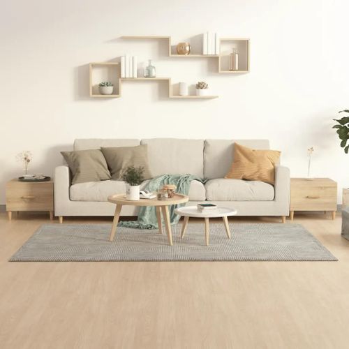 Tables Basses En Chene Sonoma 2 Pcs | 50x50x40 Cm, Bois D'ingenierie, Compact, Gain De Place, Design Minimaliste