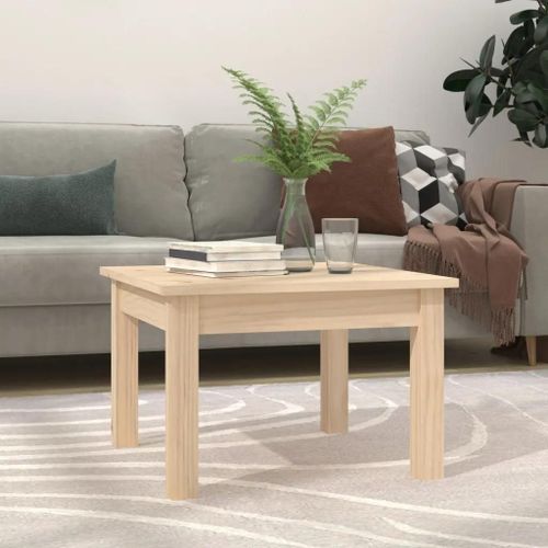 Table Basse En Bois Massif De Pin | 45x45x30 Cm, Design Minimaliste, Cadre Stable, Gain De Place
